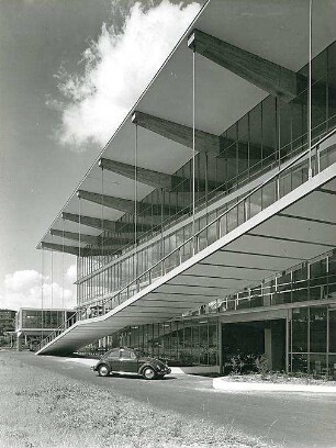 Schneider - Esleben, Paul; Düsseldorf, Grafenberger Allee 258; Haniel-Garage, Großgarage und Personalgebäude - Ansicht