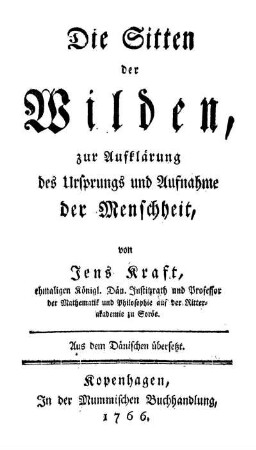 Die Sitten der Wilden