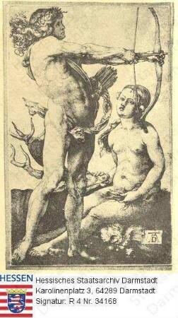 Dürer, Albrecht (1471-1538) / Stich 'Apollo und Diana'
