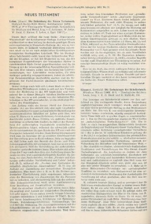 823-824 [Rezension] Lohse, Eduard, Die Entstehung des Neuen Testaments