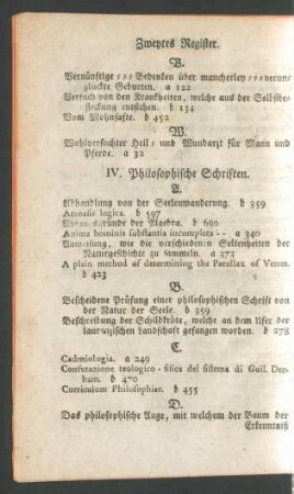 IV. Philosophische Schriften