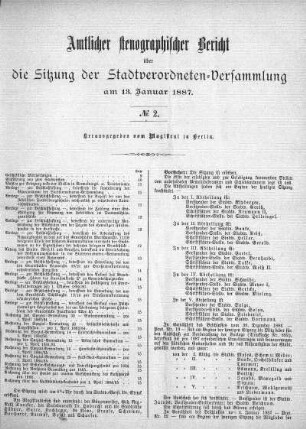 No. 2, 13. Januar 1887
