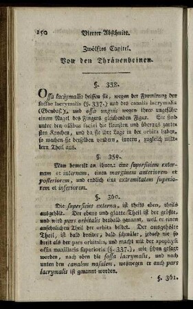 Zwölftes Capitel. Von den Thränenbeinen. § 358-367.
