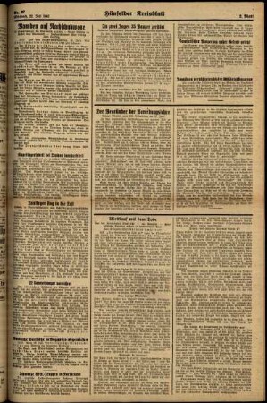 Zweite Ausgabe vom Mittwoch, den 22. Juli 1942.