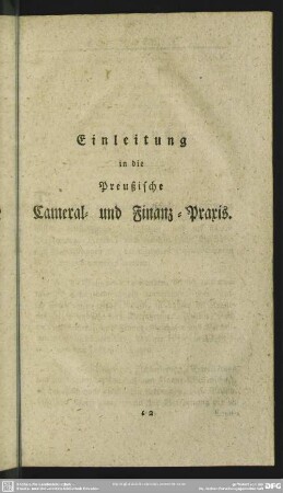 Einleitung in die Preußische Cameral- und Finanz-Praxis