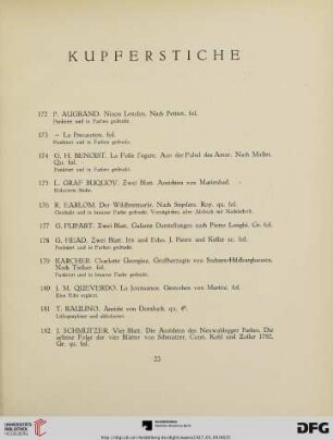 Kupferstiche (Nr. 172-186)