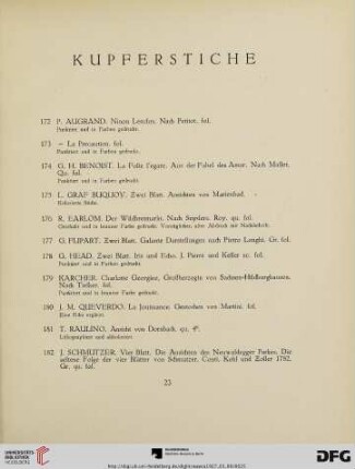 Kupferstiche (Nr. 172-186)