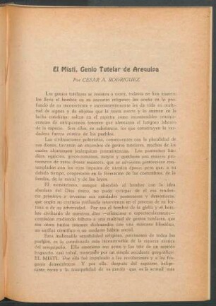 El Misti, genio tutelar de Arequipa