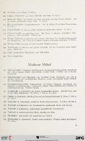 Moderne Möbel (Nr. 118-159)
