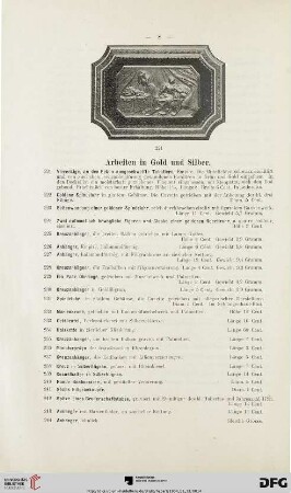 Arbeiten in Gold und Silber (Nr. 221-262)