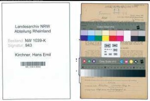 Entnazifizierung Hans Emil Kirchner , geb. 07.10.1912 (Beamter)