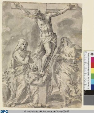 Christus am Kreuz mit Maria, Johannes und Magdalena