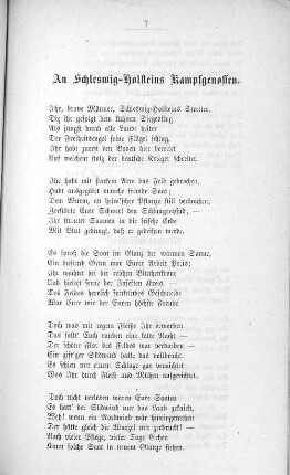 An Schleswig-Holsteins Kampfgenossen.