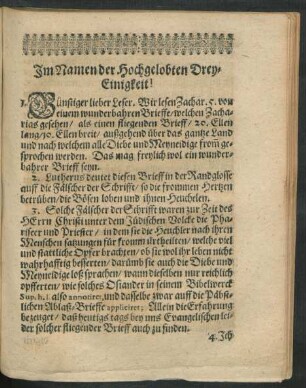 Im Namen der Hochgelobten Drey-Einigkeit!