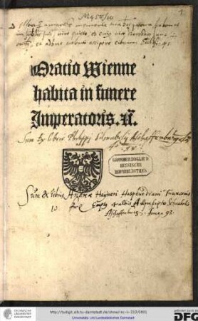 Oratio Wienne habita in funere imperatoris etc.