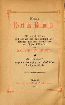 Grundzüge der christlichen Vollkommenheit