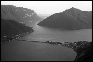 San Salvatore: Melide-Damm vom San Salvatore