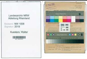 Entnazifizierung Walter Kuesters , geb. 09.10.1919 (Schreiner)