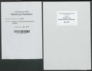 Matrikel und Kontingent der Grafschaft Ravensberg (Akten des Statthalters von Minden und Ravensberg)