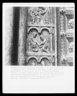 Portale del Guidizio finale (Westportal) — Werke der Barmherzigkeit — Kranke pflegen