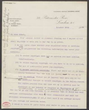 Brief an Ethel Smyth : 29.10.1902