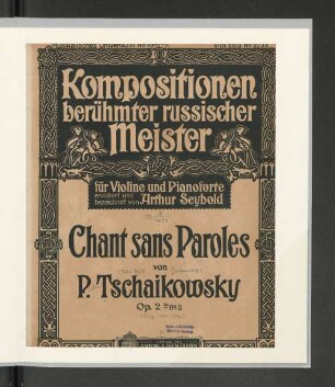 Chant sans paroles : op. 2. no. 3