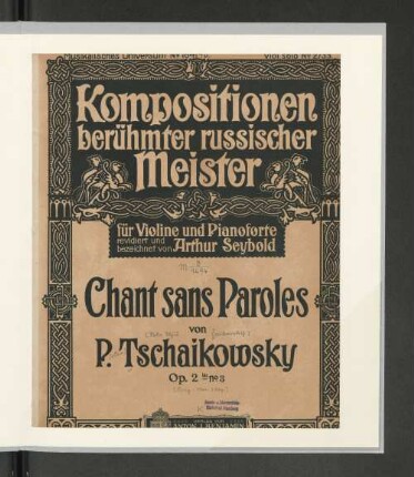 Chant sans paroles : op. 2. no. 3