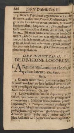 Cap. II. De Divisione Locorum.