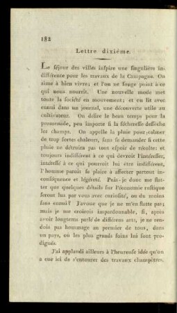 Lettre dixième
