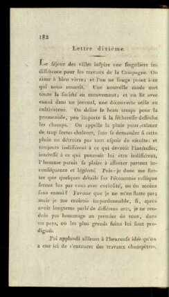 Lettre dixième