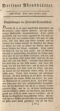 12tes Blatt. Den 13ten October 1810.