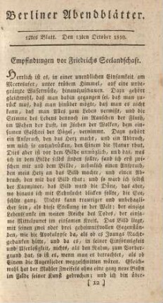 12tes Blatt. Den 13ten October 1810.