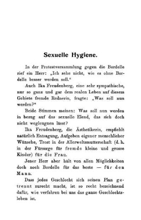 Sexuelle Hygiene.