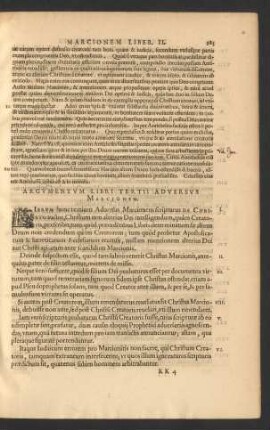 Argumentum Libri Tertii Adversus Marcionem