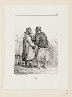 Zwei flüsternde Greise, Blatt 4 der Folge "Lithographische Skizzen"