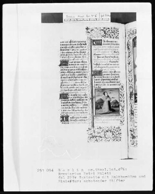 Breviarium Petri Mileti — Anbetender, Folio 221verso