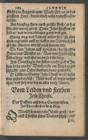 Vom Leiden und sterben Jesu Christi.