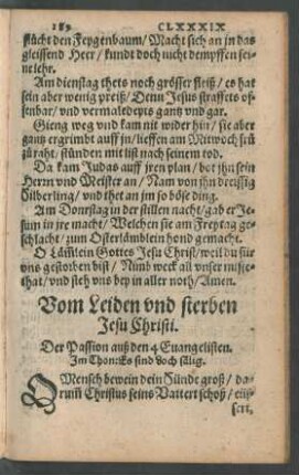 Vom Leiden und sterben Jesu Christi.