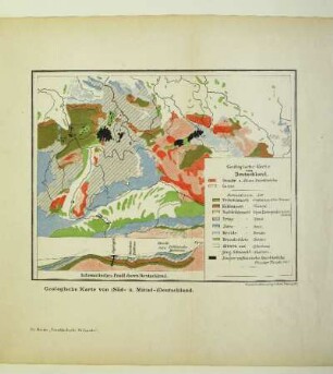 Geologische Karte von (Süd- u. Mittel-)Deutschland