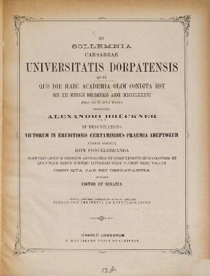 Boreas und Oreithyia am Kypseloskasten : Dorpater Universitäts-Schrift zur Feier des Gründungstages der Universität ; (12. Dec. 1886)