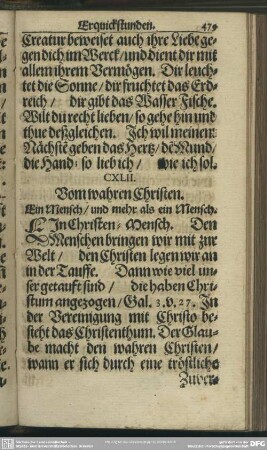 CXLII. Vom wahren Christen