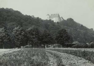 Bärenstein, Blick aus dem Müglitztal auf Schloss Bärenstein