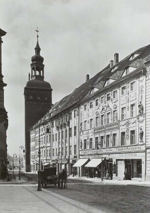 Bautzen, Innere Lauenstraße, Ansicht mit Lauenturm