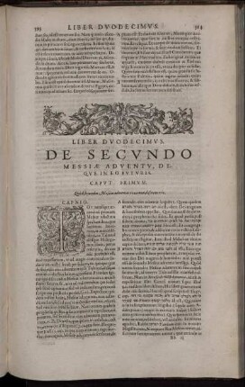 Liber Duodecimus. De Secundo Messiæ Adventu, Deque In Eo Futuris.