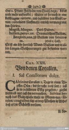 Cap. XXII. Von denen Corallen.