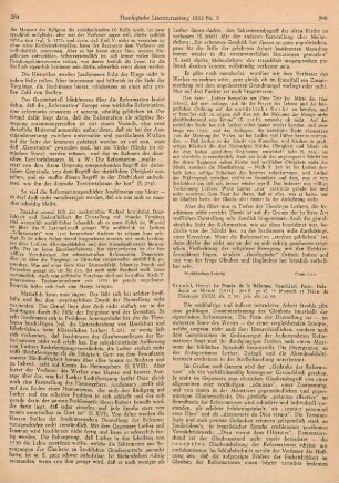 290-291 [Rezension] Strohl, Henri, La pensée de la réforme