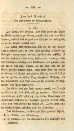 Zweites Kapitel. Von dem Ertrage der Weidegerechtsame
