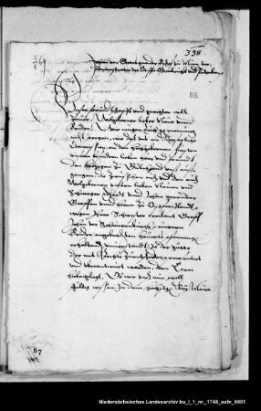 Kaiserliche Kommission für Bischof Johann von Münster zur Vermittlung des Streits wegen des Heiratspfennigs der Gräfin Elisabeth zu Holstein-Schaumburg, geborene Gräfin zu Ostfriesland