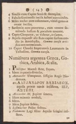 Numismata argentea Graeca, Gothica, Arabica, et alia