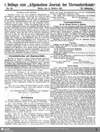 Uhrenfabrikation und Hausirgeschäfte